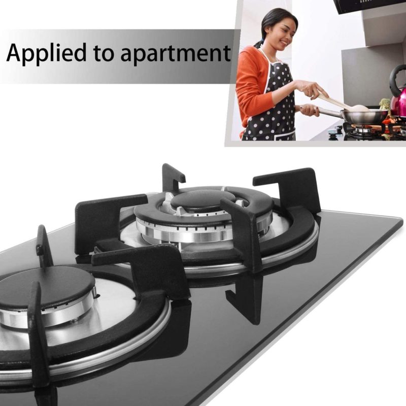 Appliances |  12 In Gas Stove High Gas Cooktop Gas Hob Stove Top 2 Burners Gas Range Double Burner Gas Stoves Kitchen Slope Edge Tempered Glass Appliances Appliances