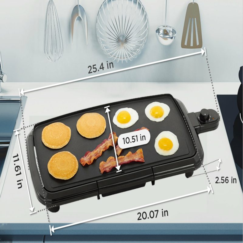 Appliances |  20" Black Griddle With Adjustable Temperature Control  Dishwasher-Safe Appliances Appliances