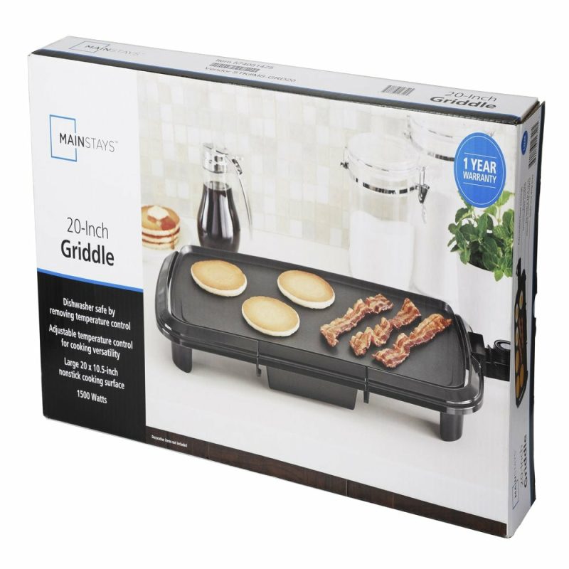 Appliances |  20" Black Griddle With Adjustable Temperature Control  Dishwasher-Safe Appliances Appliances