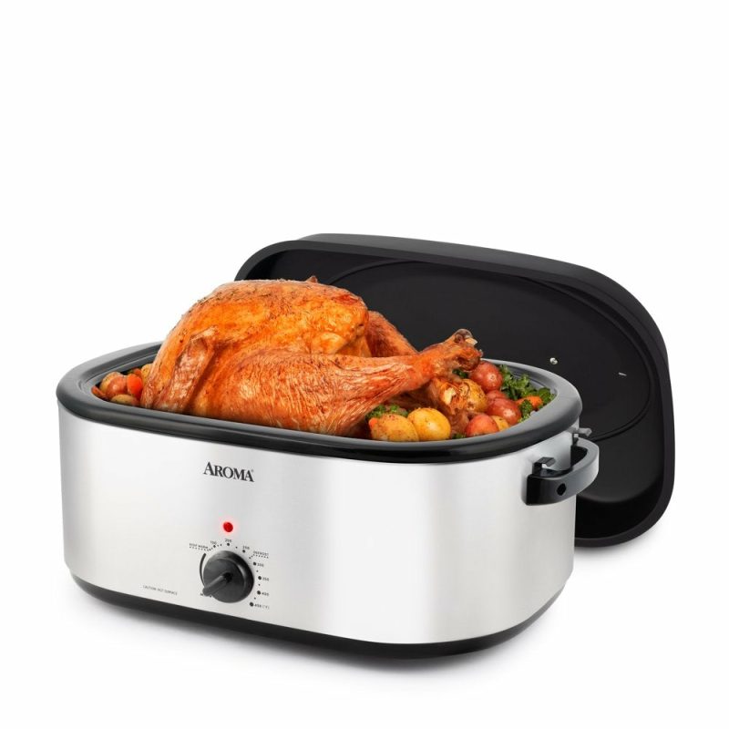 Appliances |  22 Qt Electric Roaster Oven With High-Dome & Self-Basting Lid, Stainless Steel Appliances Appliances