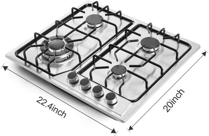 Appliances |  22″X20″ Built In Gas Cooktop 4 Burners Stainless Steel Stove With Ng/Lpg Conversion Kit Thermocouple Protection And Easy To Clean (20Wx22L) Appliances Appliances