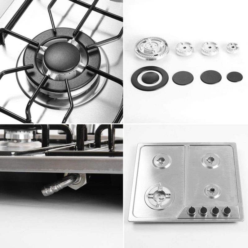 Appliances |  22″X20″ Built In Gas Cooktop 4 Burners Stainless Steel Stove With Ng/Lpg Conversion Kit Thermocouple Protection And Easy To Clean (20Wx22L) Appliances Appliances