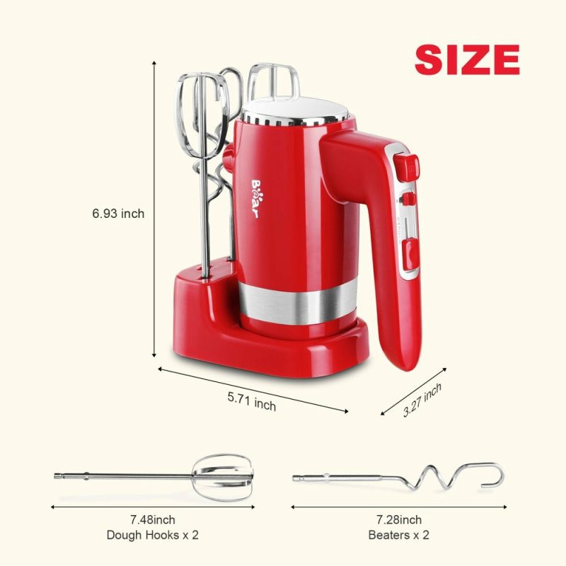 Appliances |  Bear 2X5 Speed 300W Hand Mixer, Red Appliances Appliances