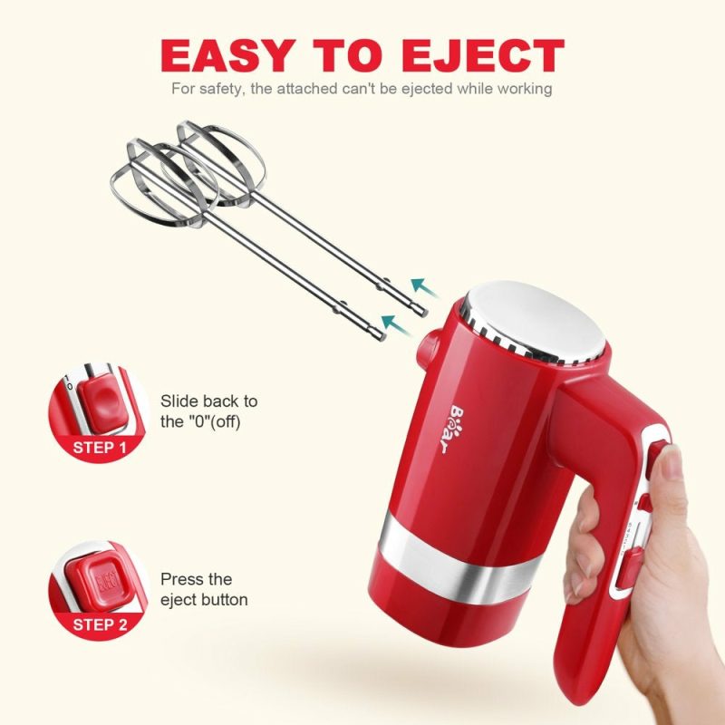 Appliances |  Bear 2X5 Speed 300W Hand Mixer, Red Appliances Appliances