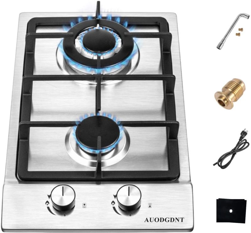 Appliances |  Gas Stove Gas Cooktop 2 Burners,12 Inches Portable Stainless Steel Built-In Gas Hob Lpg/Ng Dual Fuel Easy To Clean For Rvs, Apartments, Outdoor Kitchen & Dining Appliances