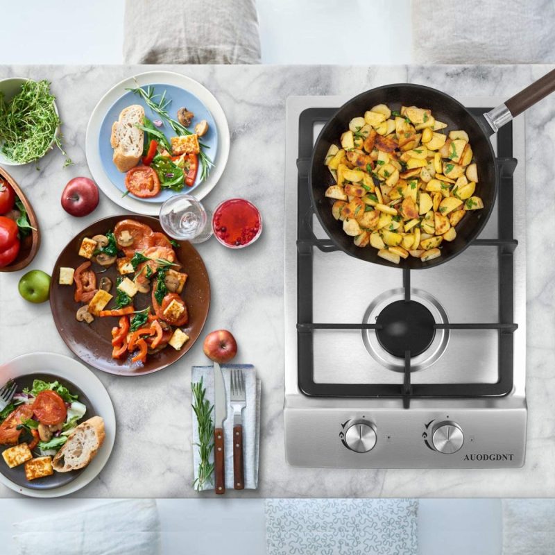 Appliances |  Gas Stove Gas Cooktop 2 Burners,12 Inches Portable Stainless Steel Built-In Gas Hob Lpg/Ng Dual Fuel Easy To Clean For Rvs, Apartments, Outdoor Kitchen & Dining Appliances