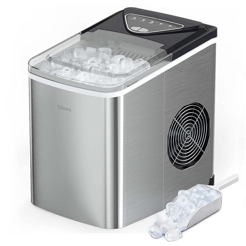 Appliances |  Ice Makers Countertop, 9 Cubes Ready In 6 Mins, 26Lbs In 24Hrs, Self-Cleaning Ice Machine With Ice Scoop And Basket, 2 Sizes Of Bullet Ice For Home Kitchen Office Bar Party Appliances Appliances