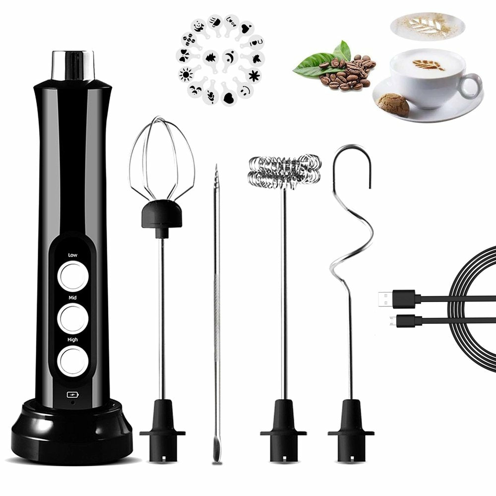 Appliances |  Milk Frother Handheld, Usb Rechargeable 3 Speeds Mini Electric Milk Foam Maker Blender Mixer For Coffee, Latte, Cappuccino, Hot Chocolate, Egg Whisks & Stainless Steel Stand Included Appliances Appliances