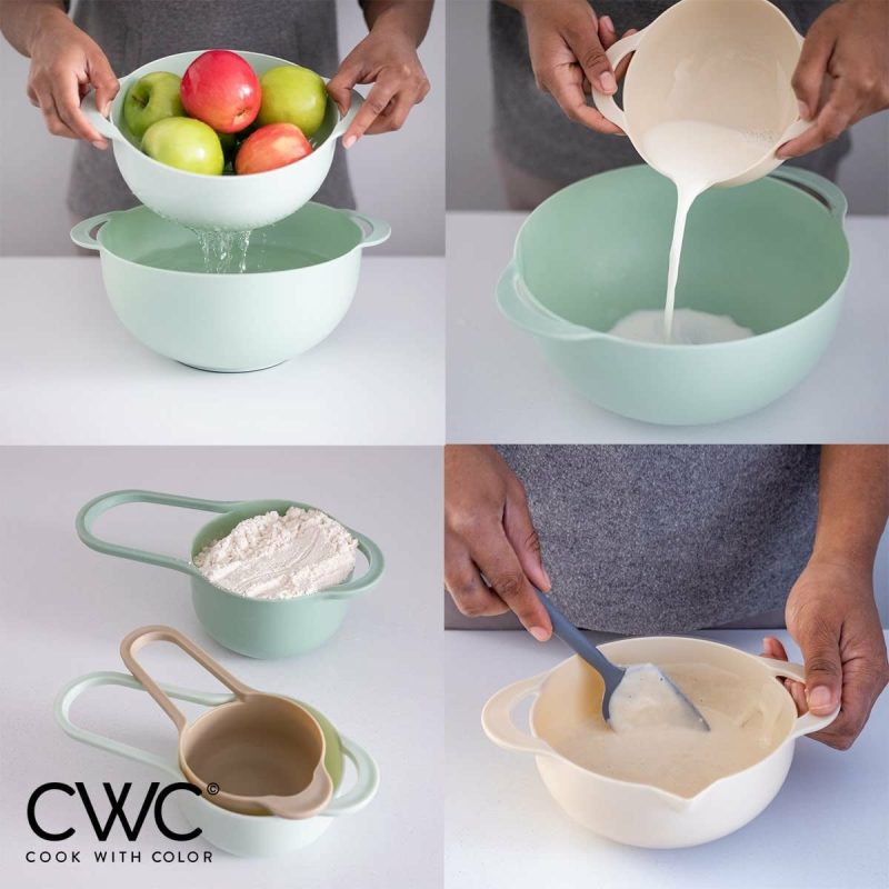 Bakeware |  8 Piece Nesting Bowls With Measuring Cups Colander And Sifter Set Bakeware Bakeware