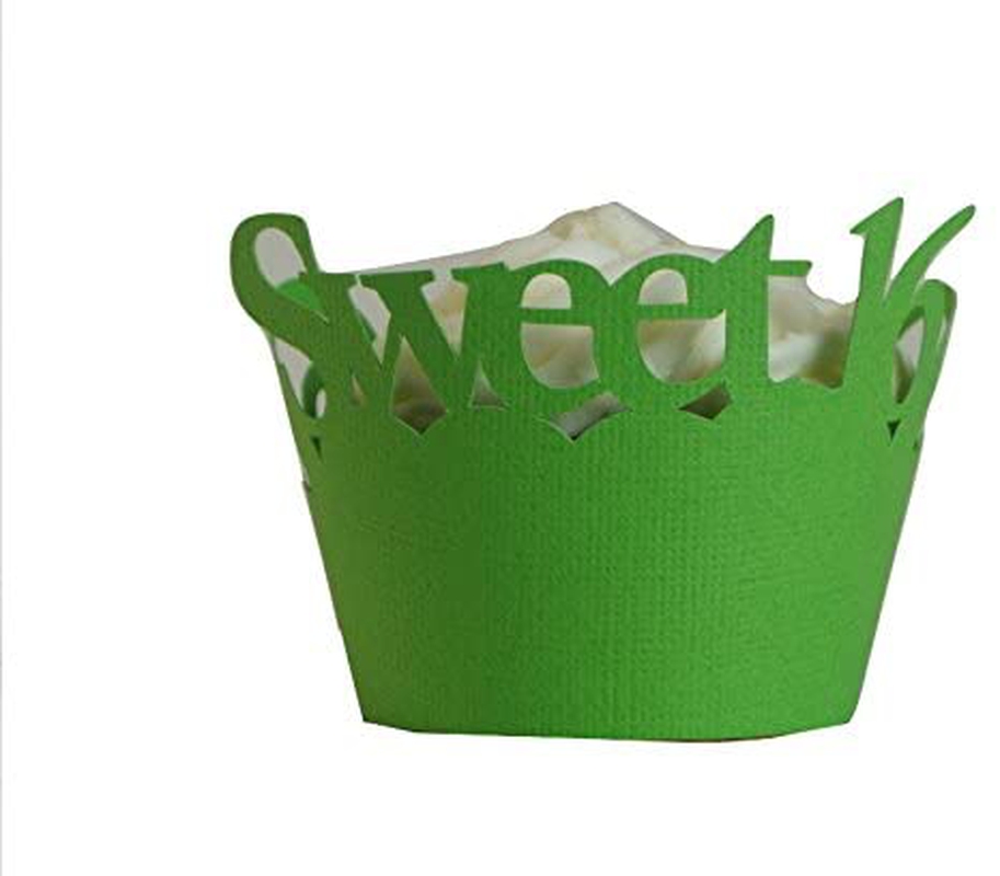 Bakeware |  All About Details Sweet 16 Cupcake Wrappers, Set Of 12 (Grass Green), 3" In Top Diameter, 2" In Bottom Diameter And 1.75" Height Bakeware All About Details