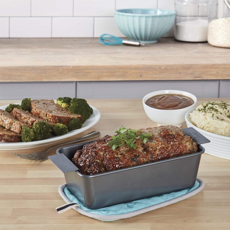 Bakeware |  Chicago Metallic Non-Stick 2-Piece Healthy Meatloaf Set, Grey Bakeware 37801