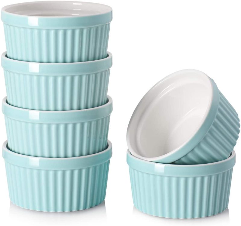 Bakeware |  Dowan Ramekins 6 Oz Oven Safe – 6 Oz Ramekins For Creme Brulee Souffle, Porcelain Ramekins For Baking, Classic Style Ramekins Bowls, Set Of 6, White Bakeware Bakeware