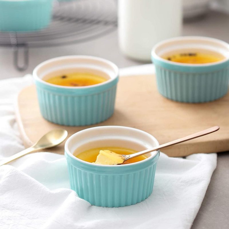 Bakeware |  Dowan Ramekins 6 Oz Oven Safe – 6 Oz Ramekins For Creme Brulee Souffle, Porcelain Ramekins For Baking, Classic Style Ramekins Bowls, Set Of 6, White Bakeware Bakeware