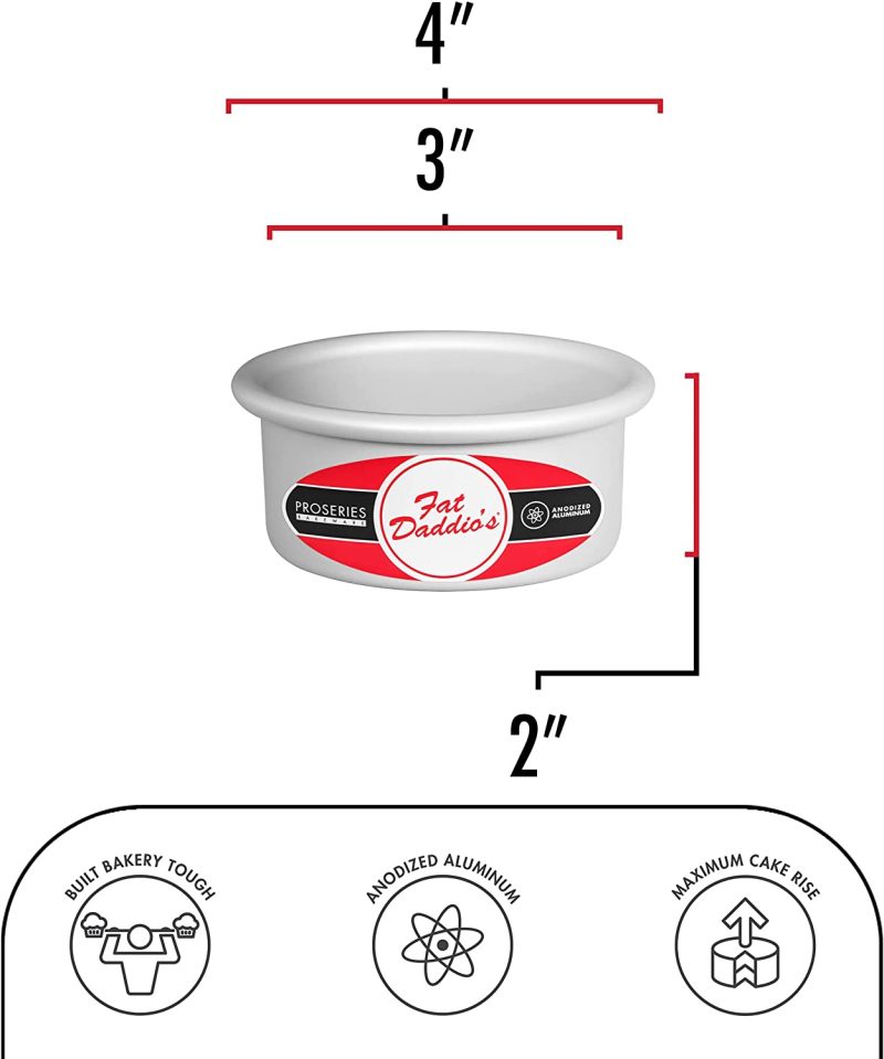 Bakeware |  Fat Daddio’s Anodized Aluminum Round Cake Pans, 2 Piece Set, 5 X 3 Inch Bakeware Bakeware