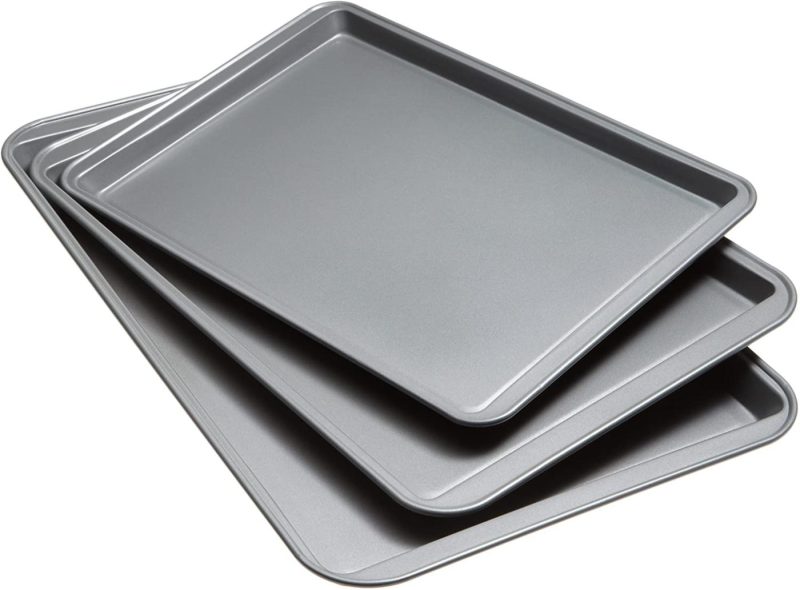 Bakeware |  Goodcook Steel Nonstick Bakeware, 3 Piece Cookie Sheet Set, Multicolor Bakeware Bakeware