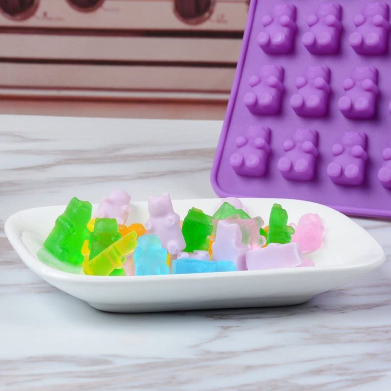 Bakeware |  Gummy Bear Candy Molds Silicone – Chocolate Gummy Molds With 2 Droppers Nonstick Food Grade Silicone Pack Of 4 Bakeware Bakeware