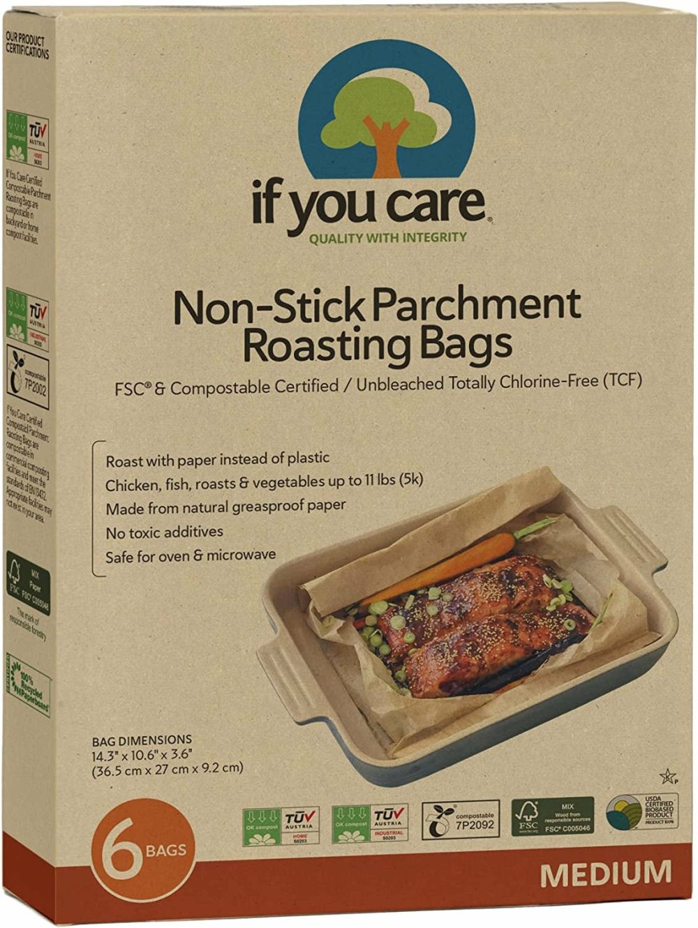 Bakeware |  If You Care Parchment Roasting Paper Bags – Pack Of 2 – Unbleached, Chlorine Free, Nonstick, Compostable, Silicone Coated Bakeware Bakeware