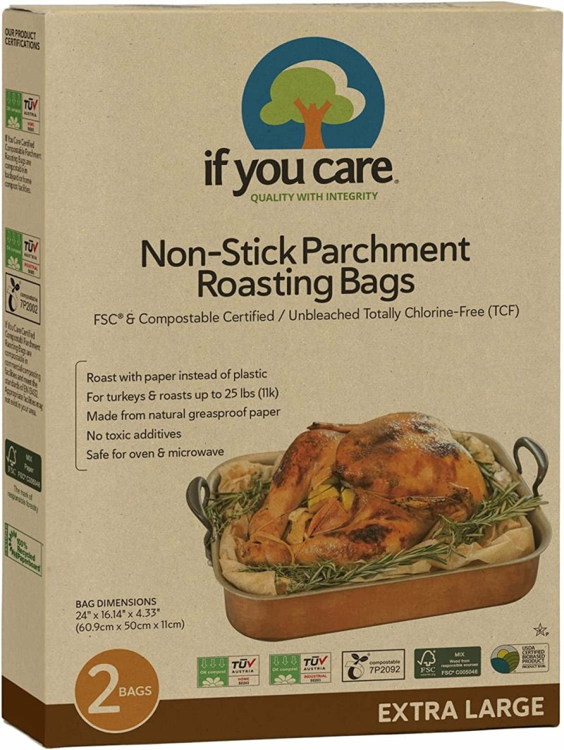 Bakeware |  If You Care Parchment Roasting Paper Bags – Pack Of 2 – Unbleached, Chlorine Free, Nonstick, Compostable, Silicone Coated Bakeware Bakeware