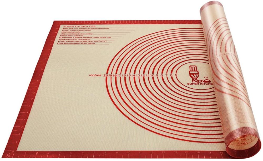 Bakeware |  Non-Slip Silicone Pastry Mat Extra Large With Measurements 36”By 24” For Silicone Baking Mat, Counter Mat, Dough Rolling Mat,Oven Liner,Fondant/Pie Crust Mat（Red） Bakeware Bakeware