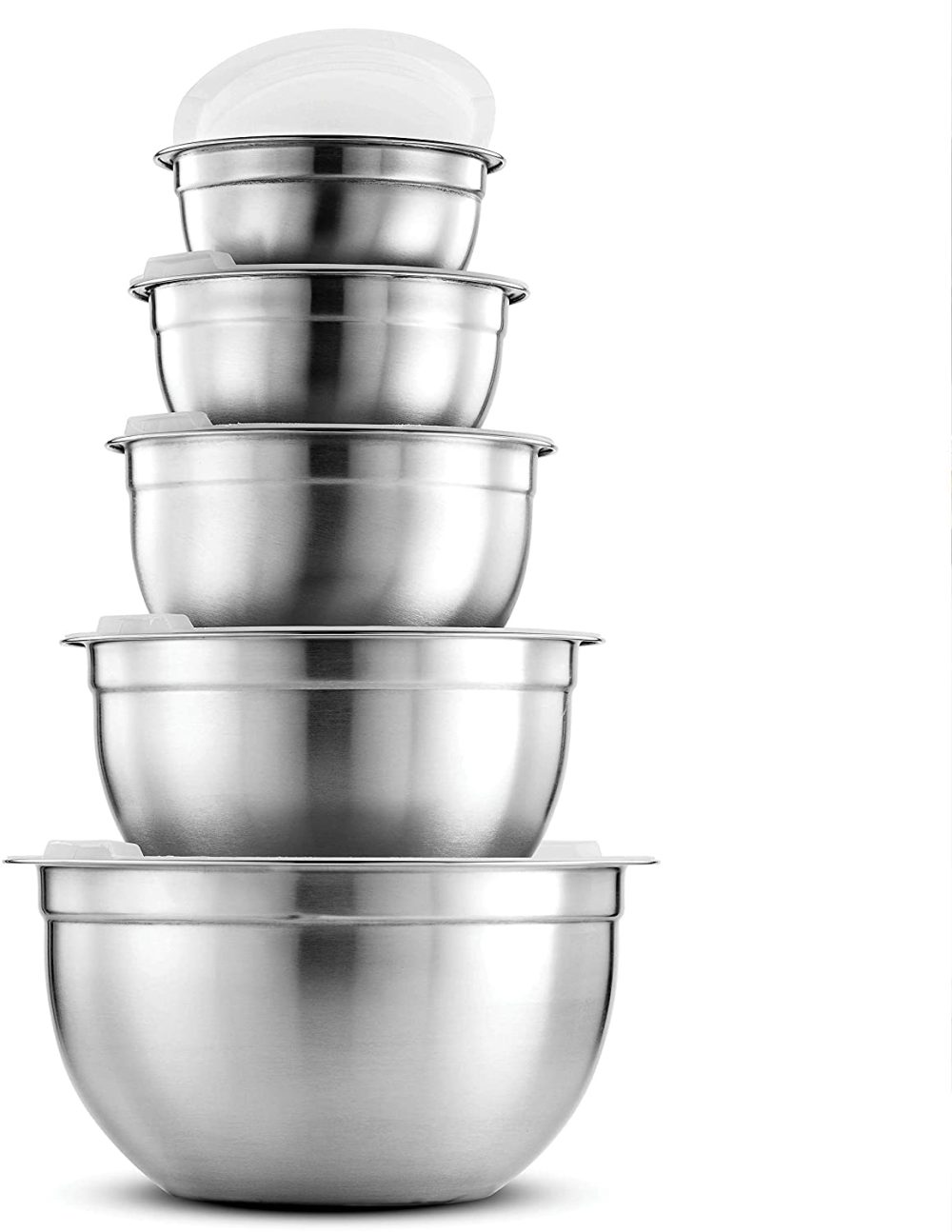 Bakeware |  Premium Stainless-Steel Mixing Bowls With Airtight Lids (Set Of 5) Nesting Bowls For Space-Saving Storage, Easy-Grip & Stability Design Mixing-Bowl Set Versatile For Cooking, Baking, & Food Storage Bakeware Bakeware