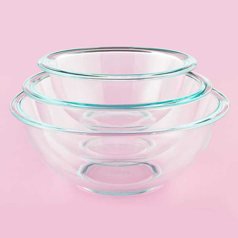 Bakeware |  Pyrex 1118441 Prepware Mixing Bowl Set, 3-Piece, Clear Bakeware Bakeware