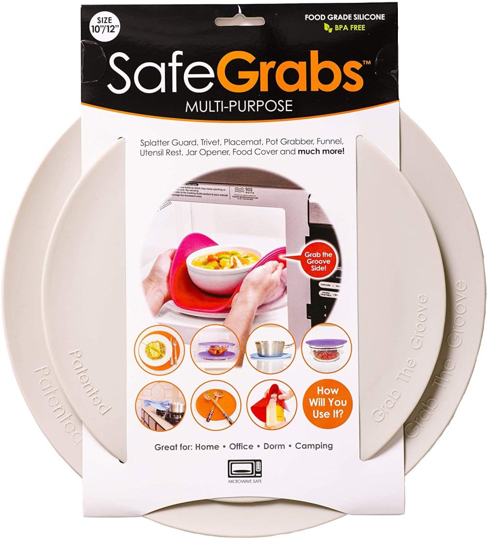 Bakeware |  Safe Grabs: Multi-Purpose Silicone Original Microwave Mat As Seen On Shark Tank | Splatter Guard, Trivet, Hot Pad, Pot Holder, Minimize Mess (Bpa-Free, Heat Resistant, Dishwasher Safe), Set Of 2 Gray Bakeware Bakeware