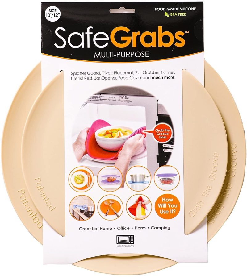 Bakeware |  Safe Grabs: Multi-Purpose Silicone Original Microwave Mat As Seen On Shark Tank | Splatter Guard, Trivet, Hot Pad, Pot Holder, Minimize Mess (Bpa-Free, Heat Resistant, Dishwasher Safe), Set Of 2 Gray Bakeware Bakeware