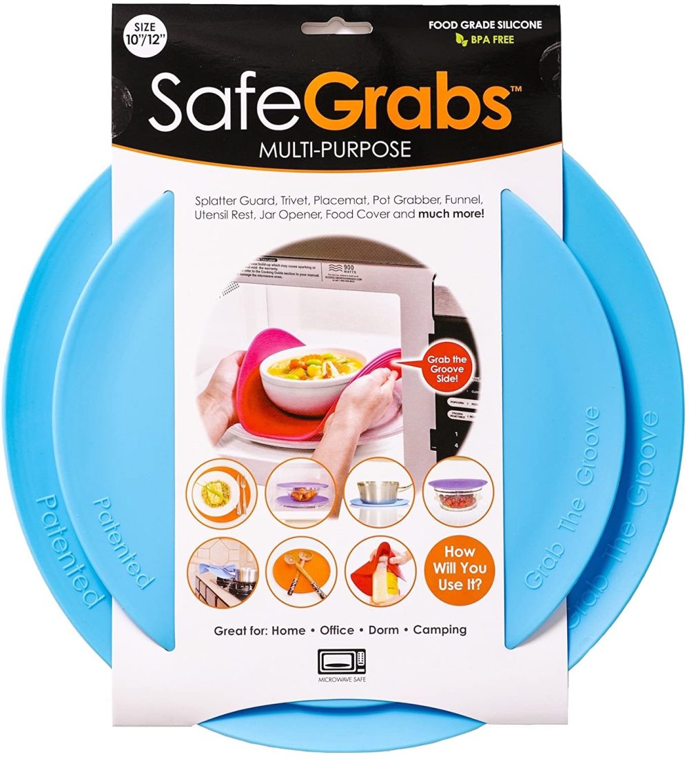 Bakeware |  Safe Grabs: Multi-Purpose Silicone Original Microwave Mat From Shark Tank | Splatter Guard, Trivet, Hot Pad, Pot Holder, Kitchen Tool (Bpa-Free, Heat Resistant, Dishwasher Safe), Ocean Blue Bakeware Bakeware