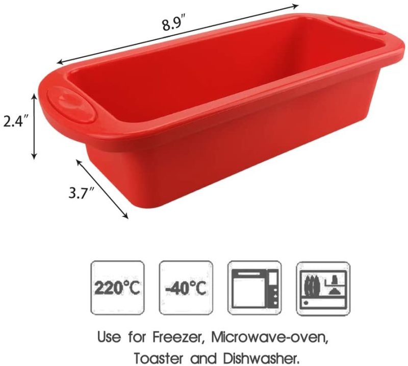 Bakeware |  Silicone Bread And Loaf Pans – Set Of 2 – Silivo Non-Stick Silicone Baking Mold For Homemade Cakes, Breads, Meatloaf And Quiche – 8.9"X3.7"X2.5" Bakeware Bakeware