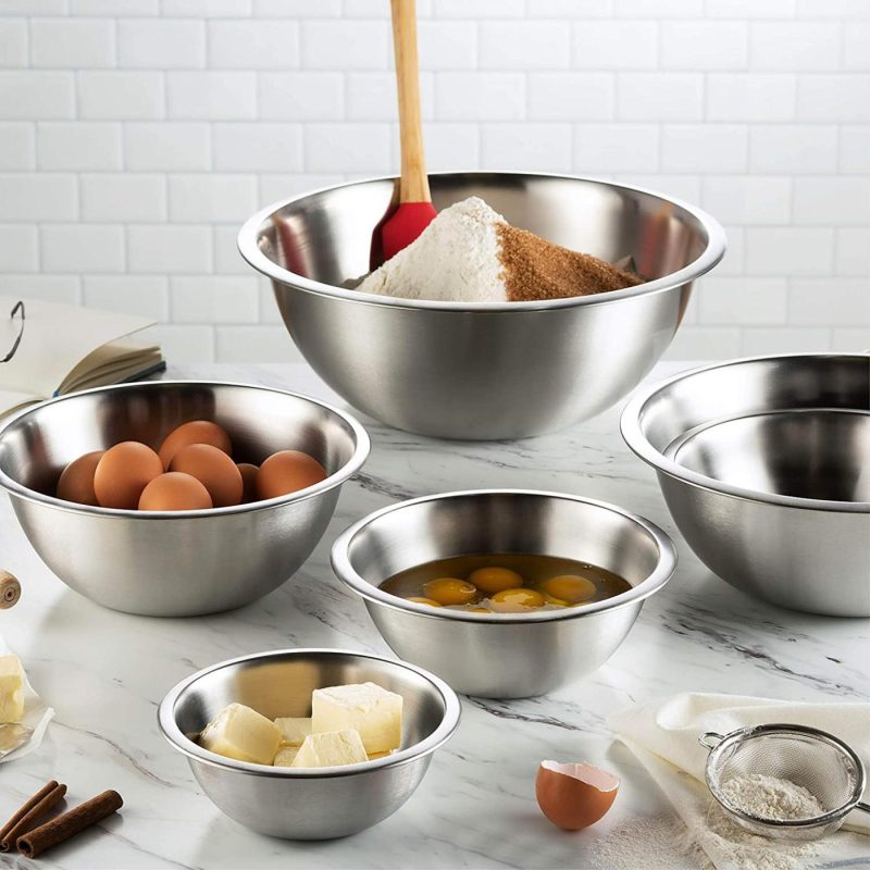 Bakeware |  Stainless Steel Mixing Bowls (Set Of 6) Stainless Steel Mixing Bowl Set – Easy To Clean, Nesting Bowls For Space Saving Storage, Great For Cooking, Baking, Prepping Bakeware Bakeware