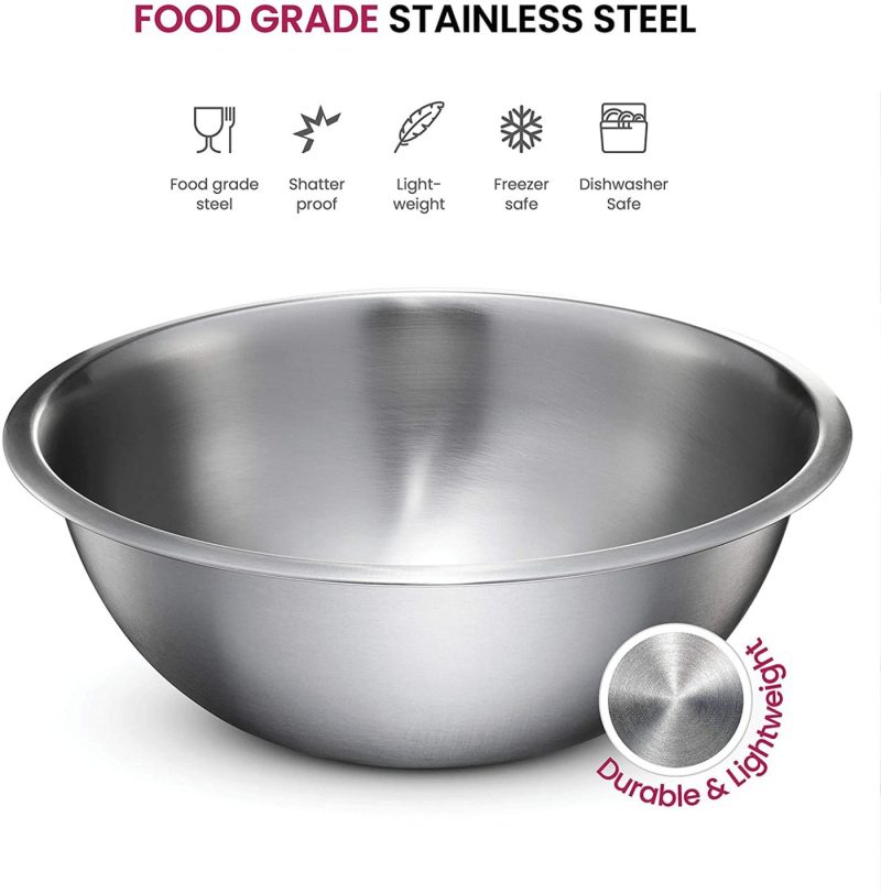 Bakeware |  Stainless Steel Mixing Bowls (Set Of 6) Stainless Steel Mixing Bowl Set – Easy To Clean, Nesting Bowls For Space Saving Storage, Great For Cooking, Baking, Prepping Bakeware Bakeware