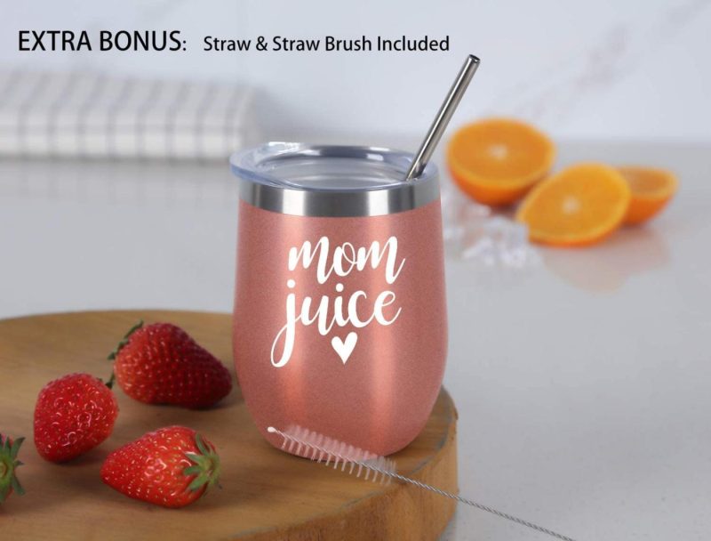 Bar Tools & Drinkware |  Mom Juice Mom Wine Tumbler, Mom Gifts 12 Oz Wine Tumbler, Funny Mother’s Day Gifts For Mom Mother In Law Mom To Be Grandma Her, Insulated Stainless Steel Wine Tumbler Bar Tools & Drinkware Bar Tools & Drinkware