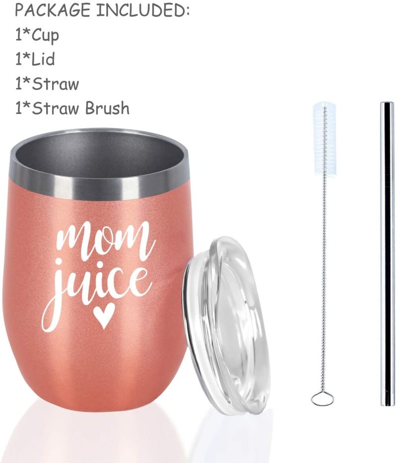 Bar Tools & Drinkware |  Mom Juice Mom Wine Tumbler, Mom Gifts 12 Oz Wine Tumbler, Funny Mother’s Day Gifts For Mom Mother In Law Mom To Be Grandma Her, Insulated Stainless Steel Wine Tumbler Bar Tools & Drinkware Bar Tools & Drinkware