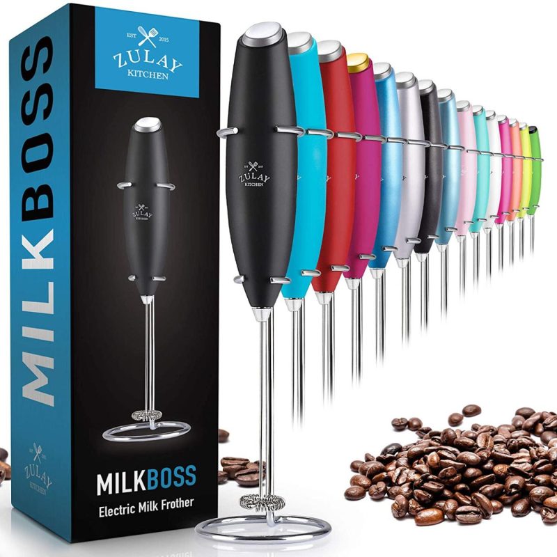 Bar Tools & Drinkware |  Zulay Original Milk Frother Handheld Foam Maker For Lattes – Whisk Drink Mixer For Coffee, Mini Foamer For Cappuccino, Frappe, Matcha, Hot Chocolate By Milk Boss Bar Tools & Drinkware Bar Tools & Drinkware