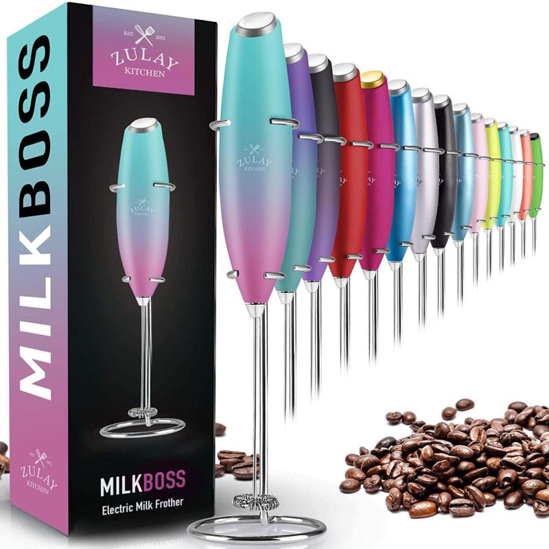 Bar Tools & Drinkware |  Zulay Original Milk Frother Handheld Foam Maker For Lattes – Whisk Drink Mixer For Coffee, Mini Foamer For Cappuccino, Frappe, Matcha, Hot Chocolate By Milk Boss Bar Tools & Drinkware Bar Tools & Drinkware