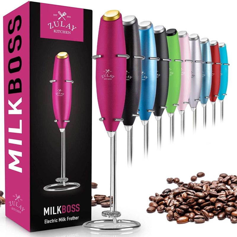 Bar Tools & Drinkware |  Zulay Original Milk Frother Handheld Foam Maker For Lattes – Whisk Drink Mixer For Coffee, Mini Foamer For Cappuccino, Frappe, Matcha, Hot Chocolate By Milk Boss Bar Tools & Drinkware Bar Tools & Drinkware