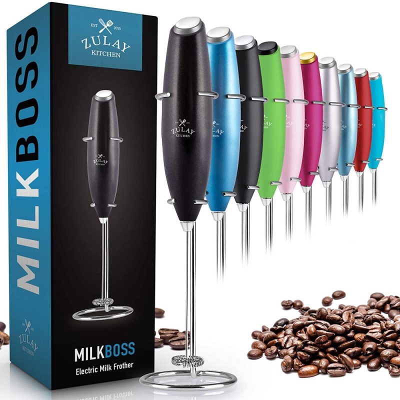 Bar Tools & Drinkware |  Zulay Original Milk Frother Handheld Foam Maker For Lattes – Whisk Drink Mixer For Coffee, Mini Foamer For Cappuccino, Frappe, Matcha, Hot Chocolate By Milk Boss Bar Tools & Drinkware Bar Tools & Drinkware