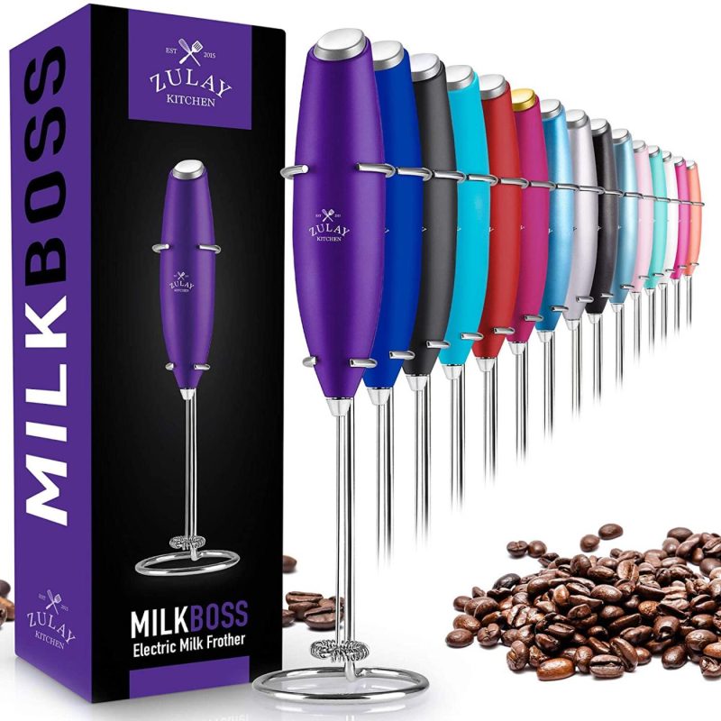 Bar Tools & Drinkware |  Zulay Original Milk Frother Handheld Foam Maker For Lattes – Whisk Drink Mixer For Coffee, Mini Foamer For Cappuccino, Frappe, Matcha, Hot Chocolate By Milk Boss Bar Tools & Drinkware Bar Tools & Drinkware