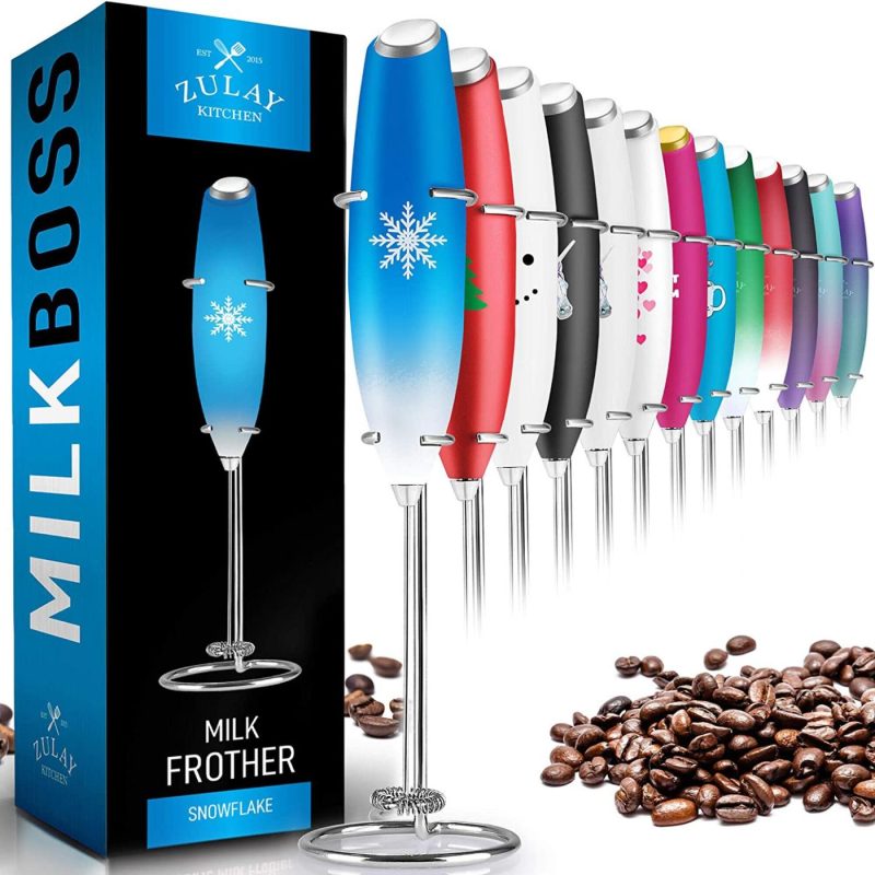 Bar Tools & Drinkware |  Zulay Original Milk Frother Handheld Foam Maker For Lattes – Whisk Drink Mixer For Coffee, Mini Foamer For Cappuccino, Frappe, Matcha, Hot Chocolate By Milk Boss Bar Tools & Drinkware Bar Tools & Drinkware