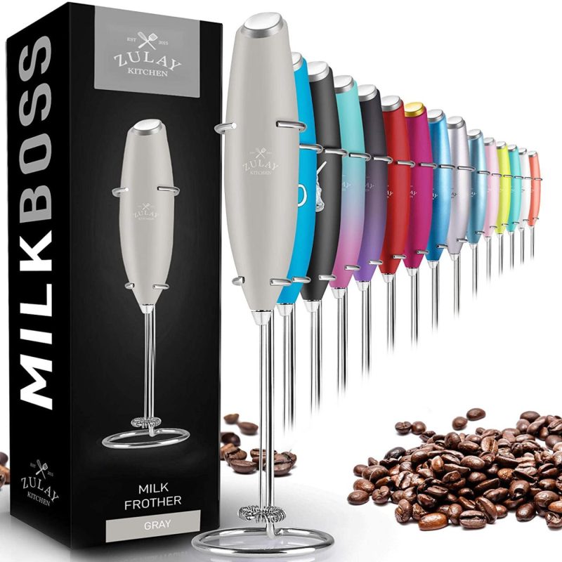 Bar Tools & Drinkware |  Zulay Original Milk Frother Handheld Foam Maker For Lattes – Whisk Drink Mixer For Coffee, Mini Foamer For Cappuccino, Frappe, Matcha, Hot Chocolate By Milk Boss Bar Tools & Drinkware Bar Tools & Drinkware