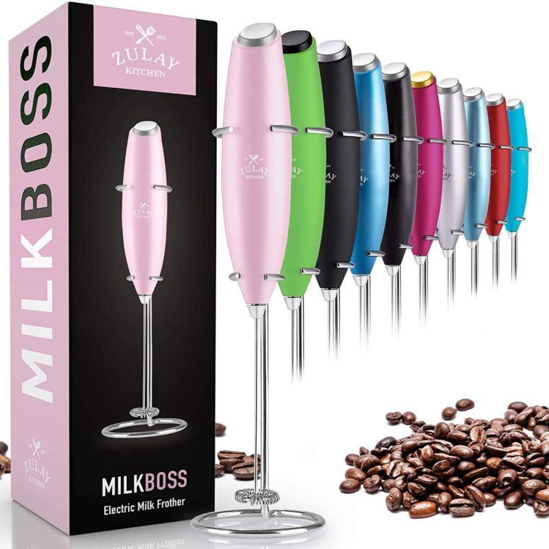 Bar Tools & Drinkware |  Zulay Original Milk Frother Handheld Foam Maker For Lattes – Whisk Drink Mixer For Coffee, Mini Foamer For Cappuccino, Frappe, Matcha, Hot Chocolate By Milk Boss Bar Tools & Drinkware Bar Tools & Drinkware