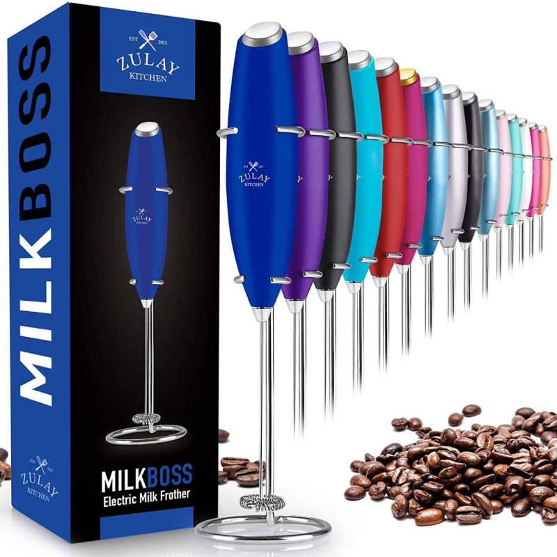 Bar Tools & Drinkware |  Zulay Original Milk Frother Handheld Foam Maker For Lattes – Whisk Drink Mixer For Coffee, Mini Foamer For Cappuccino, Frappe, Matcha, Hot Chocolate By Milk Boss Bar Tools & Drinkware Bar Tools & Drinkware