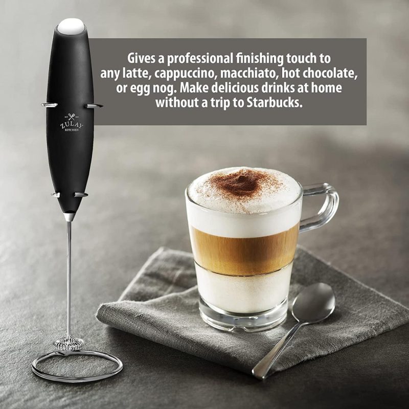 Bar Tools & Drinkware |  Zulay Original Milk Frother Handheld Foam Maker For Lattes – Whisk Drink Mixer For Coffee, Mini Foamer For Cappuccino, Frappe, Matcha, Hot Chocolate By Milk Boss Bar Tools & Drinkware Bar Tools & Drinkware