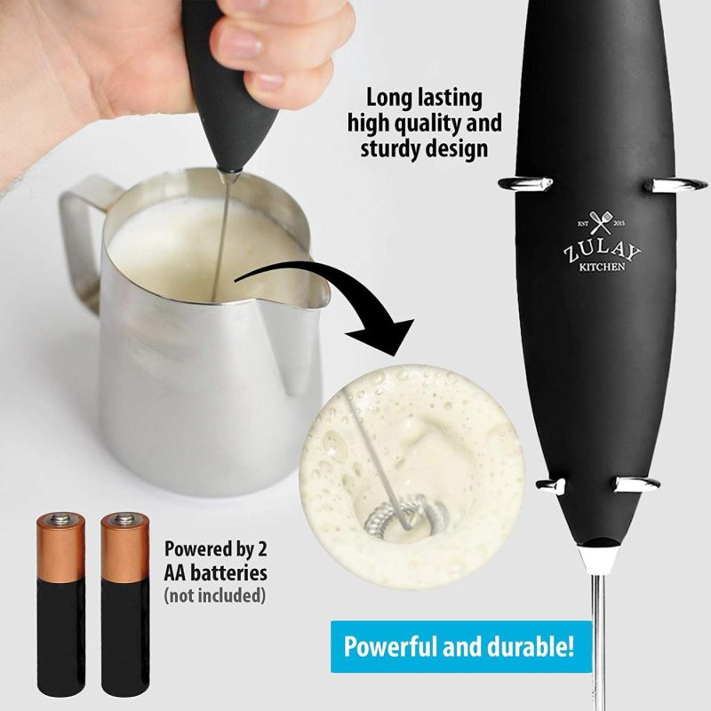 Bar Tools & Drinkware |  Zulay Original Milk Frother Handheld Foam Maker For Lattes – Whisk Drink Mixer For Coffee, Mini Foamer For Cappuccino, Frappe, Matcha, Hot Chocolate By Milk Boss Bar Tools & Drinkware Bar Tools & Drinkware