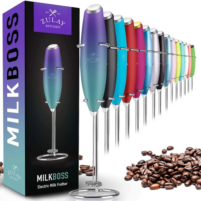 Bar Tools & Drinkware |  Zulay Original Milk Frother Handheld Foam Maker For Lattes – Whisk Drink Mixer For Coffee, Mini Foamer For Cappuccino, Frappe, Matcha, Hot Chocolate By Milk Boss Bar Tools & Drinkware Bar Tools & Drinkware