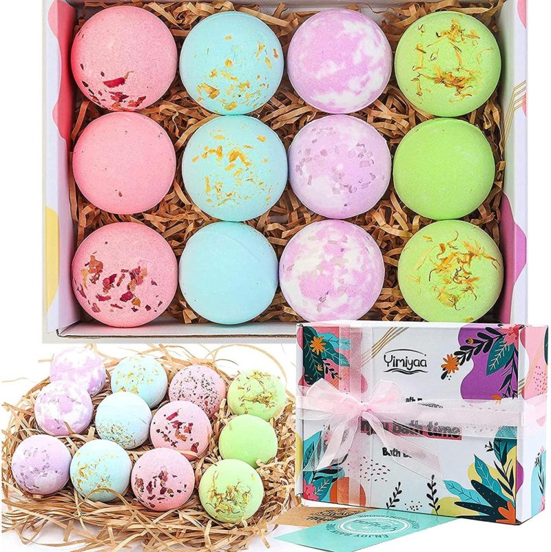 Bath |  12Pcs Xl Bath Bombs Gift Set (2.5Oz X 12Pcs), Yimiyaa Organic & Natural Handmade Bubble Spa Bath, Essential Oil/Shea Butter/Coconut Oil To Moisturize Dry Skin Bath Bath