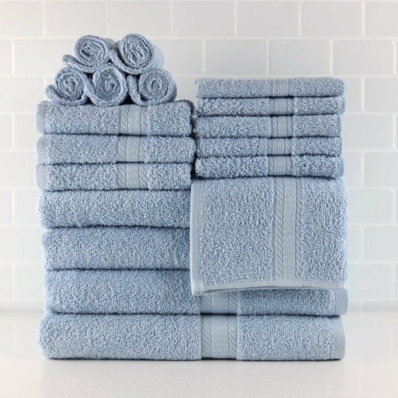 Bath |  18-Piece  Solid Bath Towel Set Bath 1888 Mills