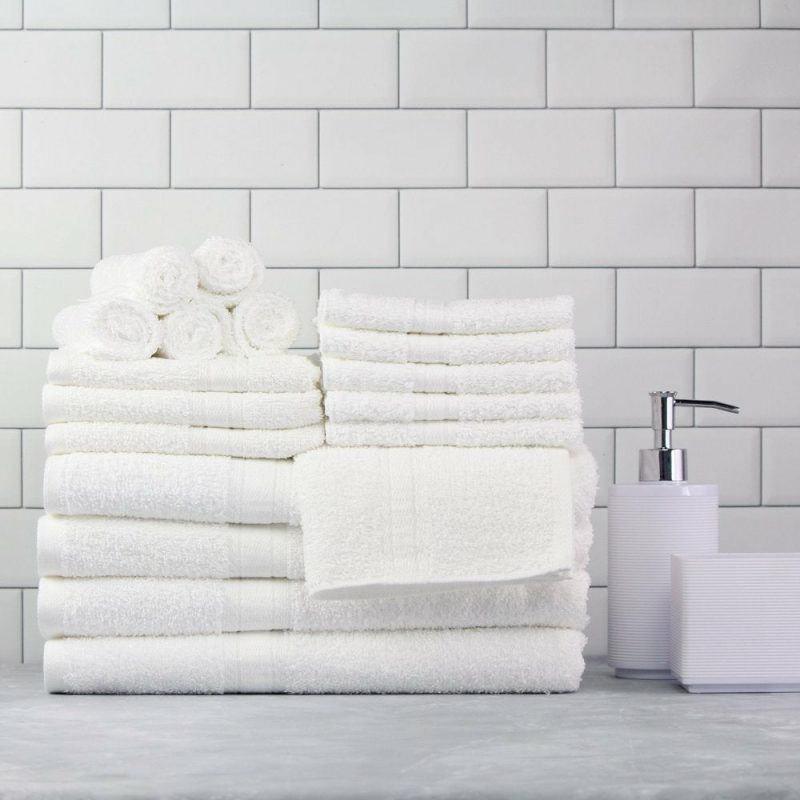 Bath |  18-Piece  Solid Bath Towel Set Bath 1888 Mills