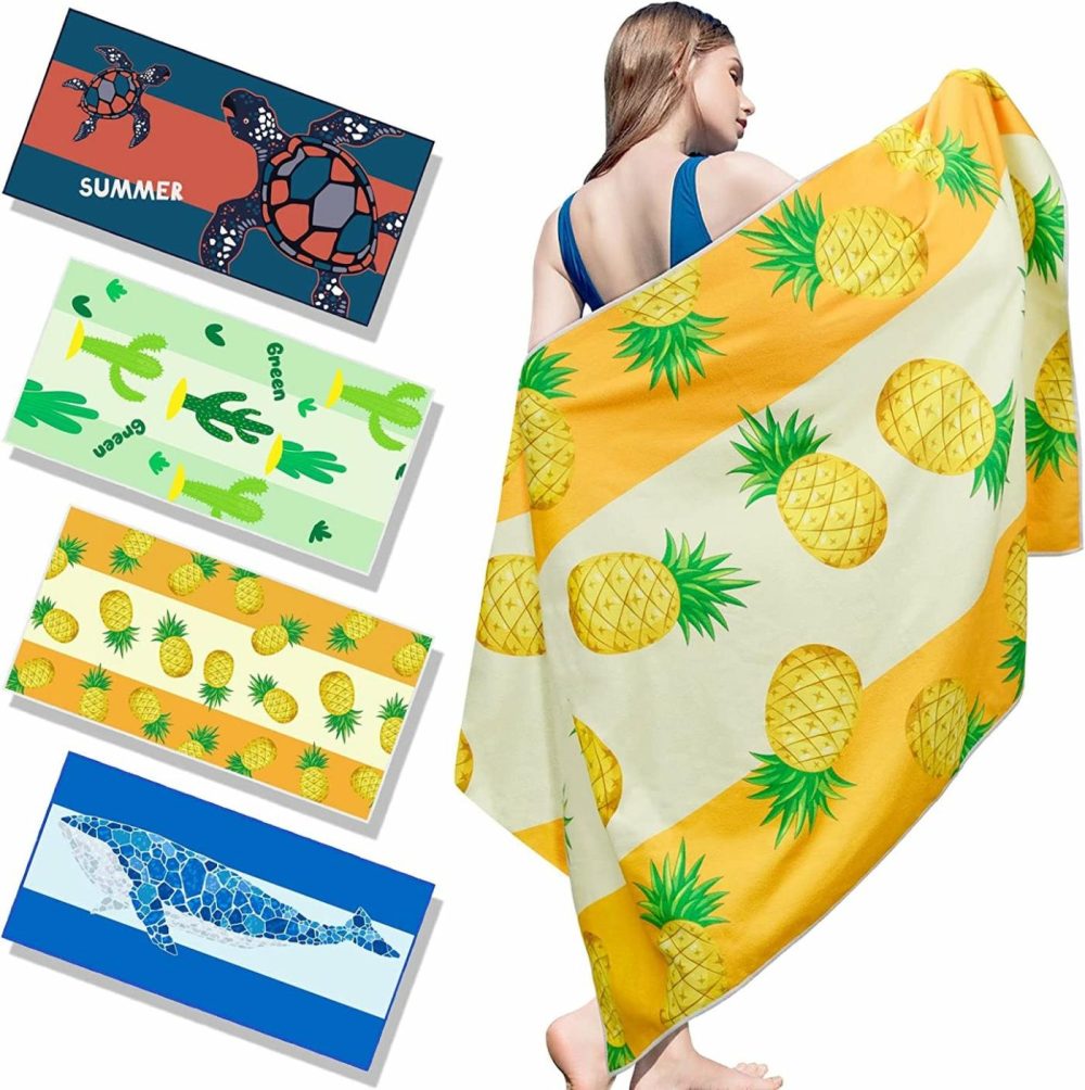 Bath |  4 Pack Beach Towel, [60"X 30"] Bath Bath