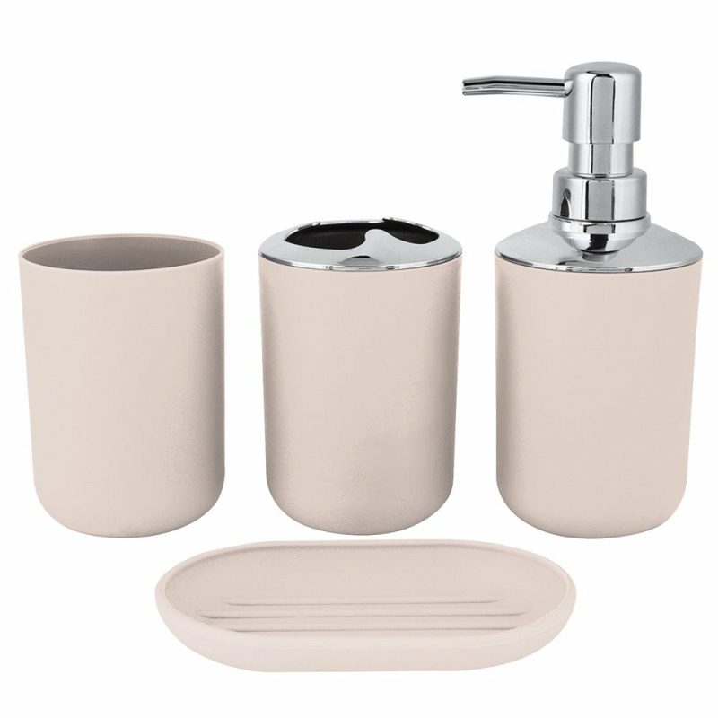 Bath |  4 Piece Bathroom Accessory Set With Soap Dispenser Pump, Toothbrush Holder, Tumbler And Soap Dish Bath Bath